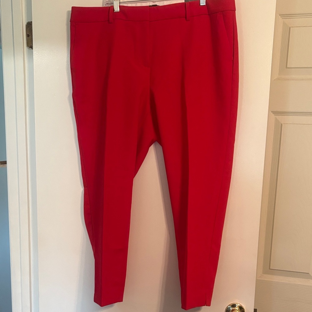 Talbots Hampshire Ankle Pants Red 18WP NWT Career Workwear Office Classic